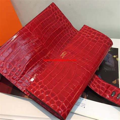 hermes kelly croco red